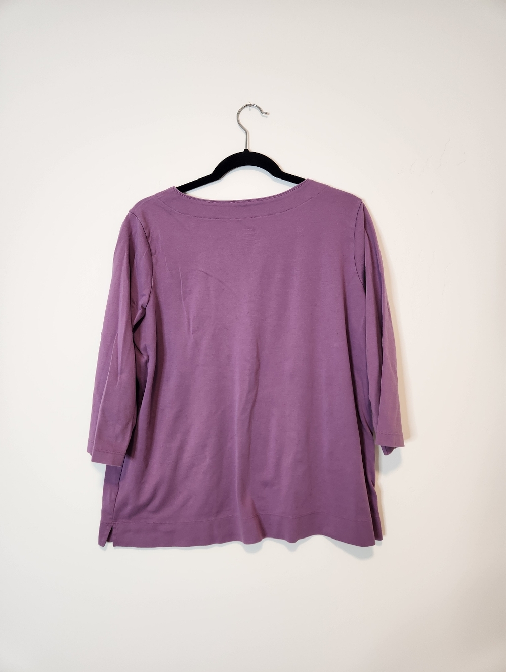 L.L. Bean Women's Pima Cotton Tunic Three Quarter Sleeve Splitneck Size 1X Plus - Picture 3 of 7